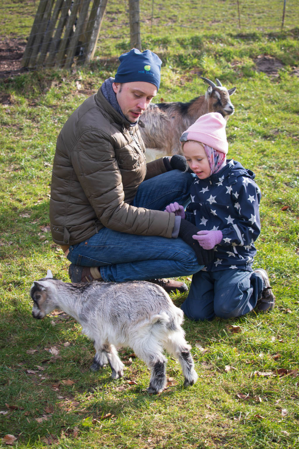 Markus och Signe med getter