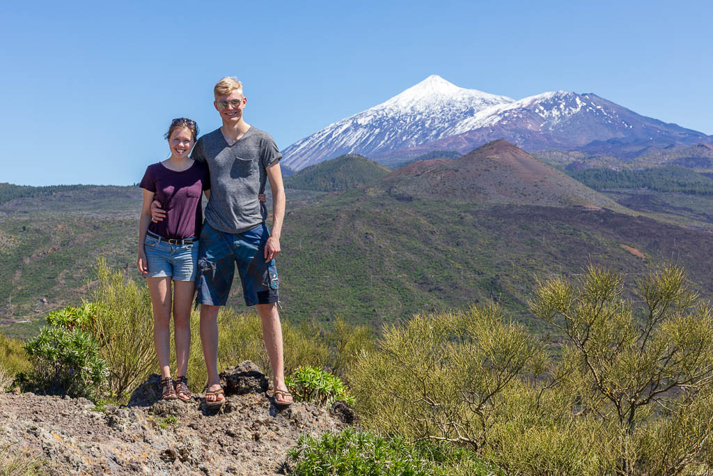 Daniela & Josef framför Teide, fotat i Mirador De Cherfe
